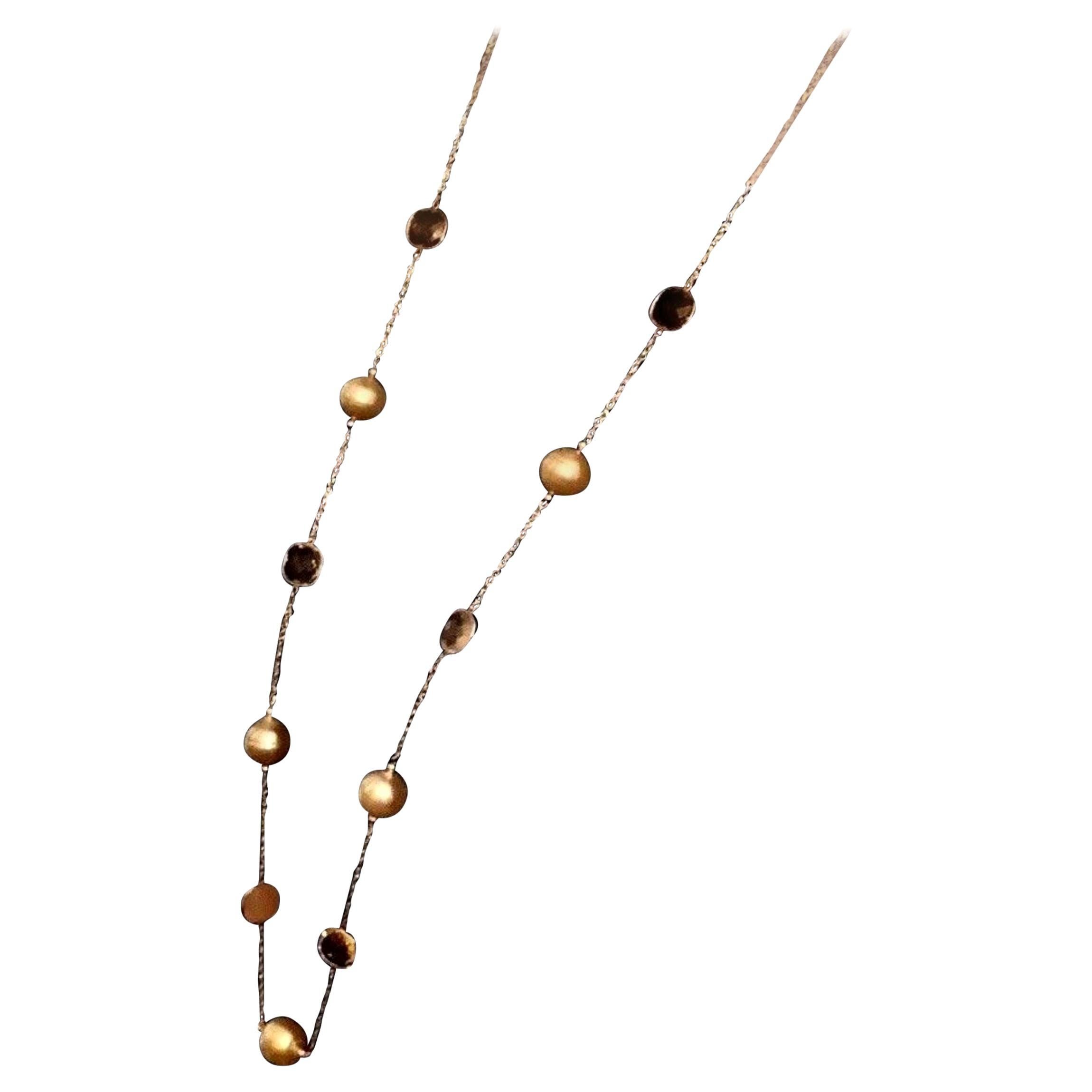 Collar de Cuarzo Perlado de Oro de los Mares del Sur Certificado en Oro de 14 Kilates