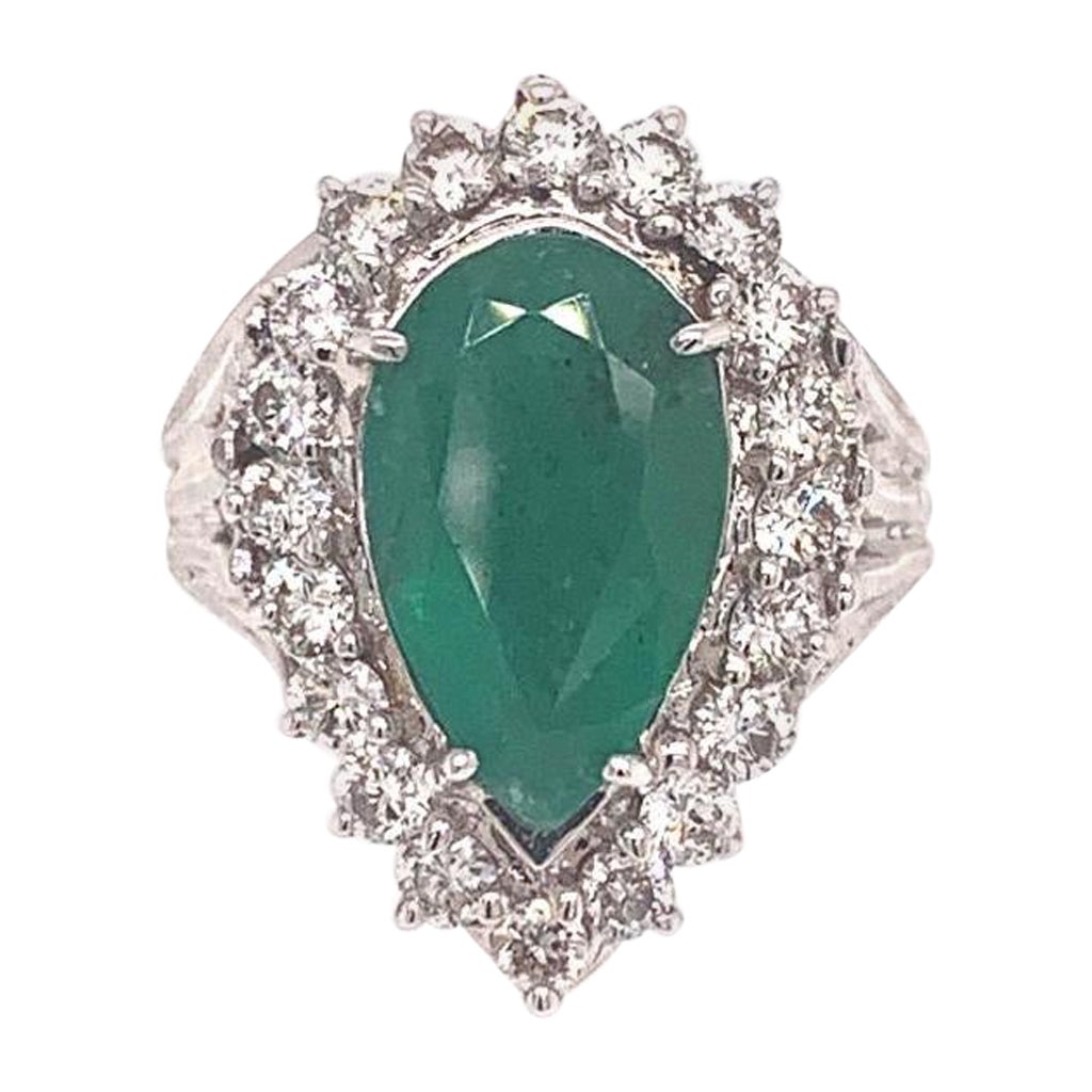 Diamond Emerald Ring 7.50 TCW 18 Karat GIA Certified For Sale