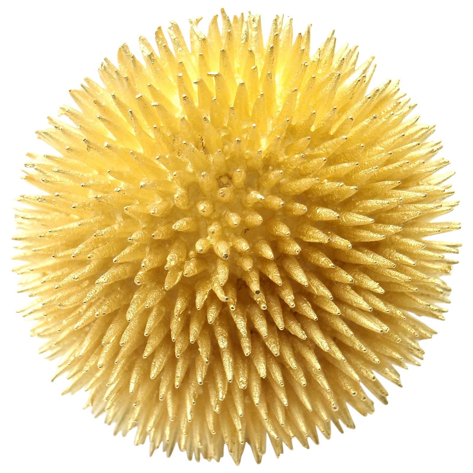 Tiffany & Co  Extra Large Sea Urchin Yellow Gold Brooch