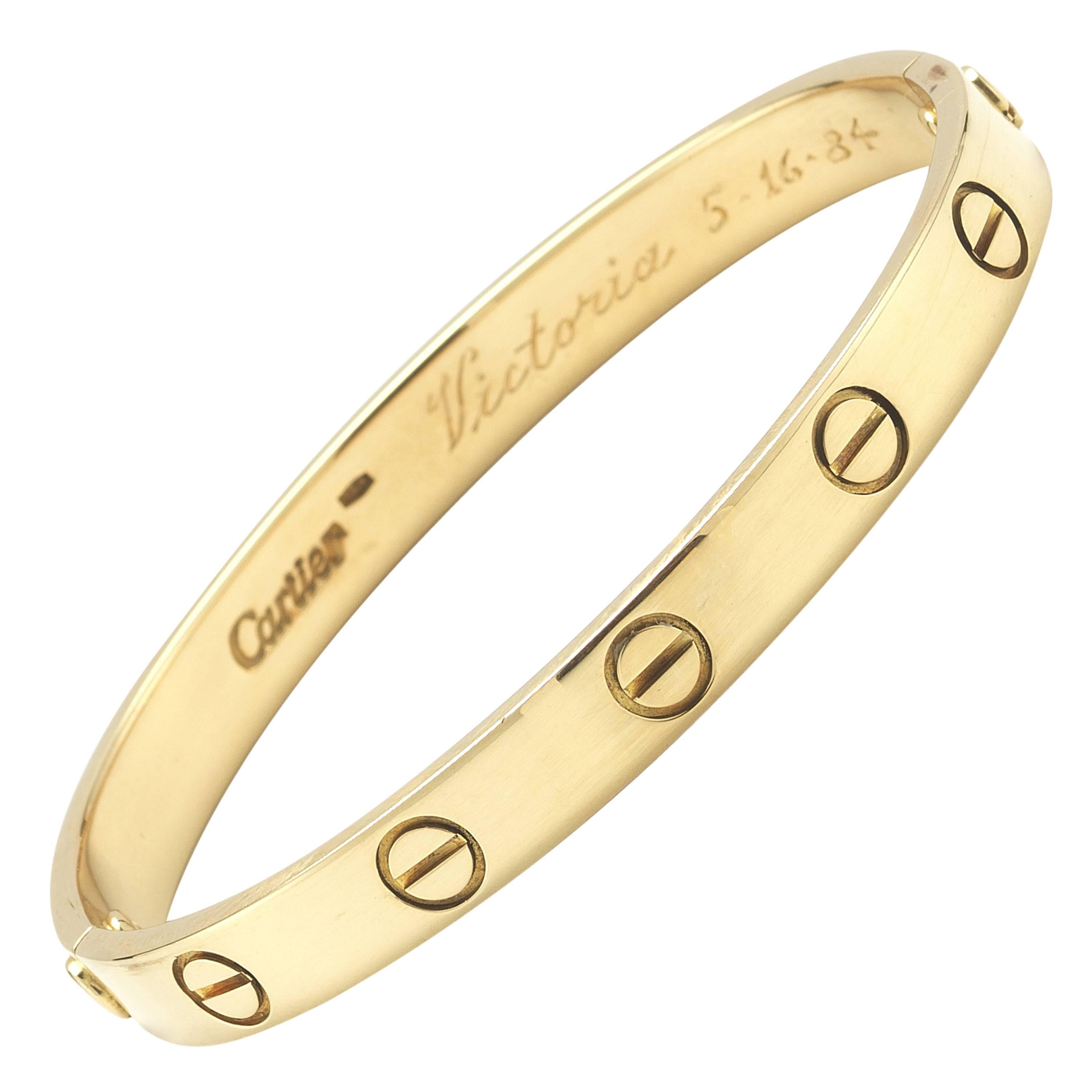 Cartier Love Bracelet Yellow Gold, Size 16