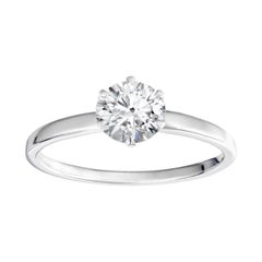 18 Karat White Gold Classic Engagement Ring with GIA Certified 1 Carat Diamond