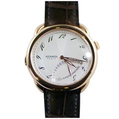 Hermes Rose Gold Arceau Automatic Wristwatch 12