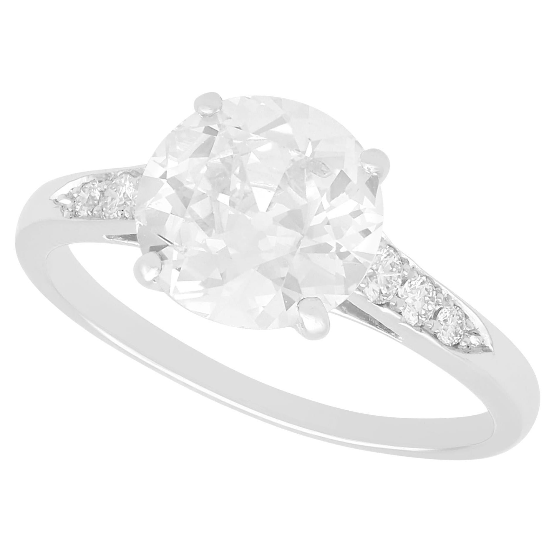Vintage circa 1920 and Contemporary 2.20 Carat Diamond Platinum Solitaire Ring