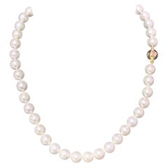 Collar de Perlas Akoya Oro Amarillo 14k Certificado