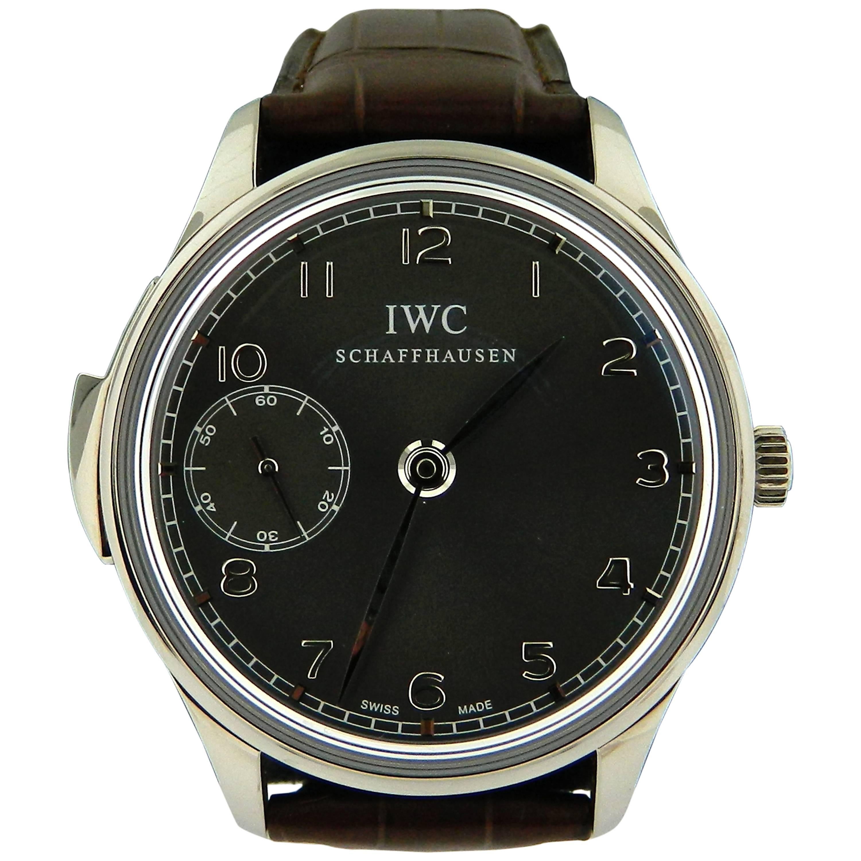 IWC White Gold Portuguese Minute Repeater Wristwatch Ref 5242