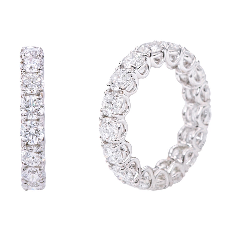 5.79 Carats E VVS1 GIA Certified Brilliant-Cut Diamond Eternity Band Ring