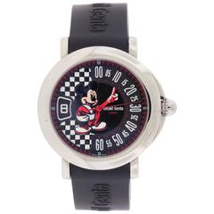 Gerald Genta Stainless Steel Fantasy Retro Mickey Mouse Race Driver Wristwatch