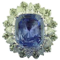 11.06 Carat Sapphire Diamond Ring 6