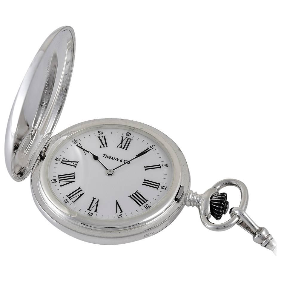 Tiffany & Co. Sterling Silver Pocket Watch and Chain