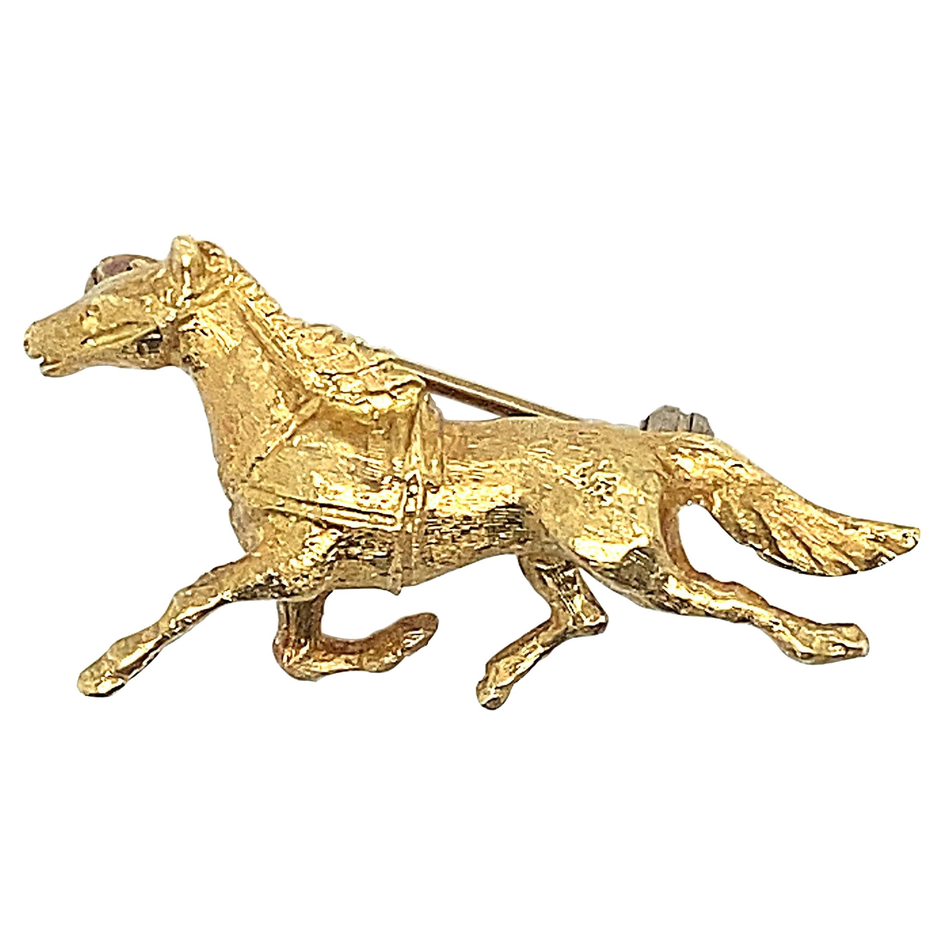 New * Equestrian Ladies Jewellery Gold Horse Brooch Lapel Pin 