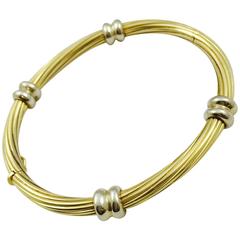 Classic Two Color Gold Bangle Bracelet at 1stDibs