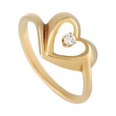 Tiffany & Co. 18K Yellow Gold Diamond Heart Ring