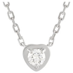 Cartier Leger De Heart 18k White Gold 0.20 Ct Diamond Necklace