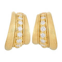 Henry Dunay 18k Yellow Gold 0.75 Ct Diamond Clip-On Earrings