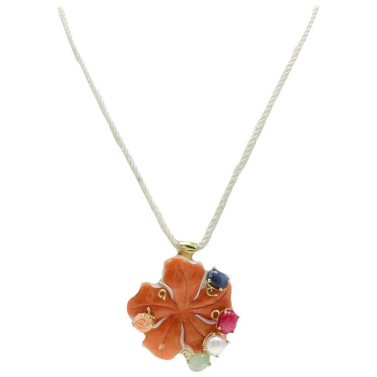 Retro Orange Stone pendant main image 1