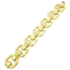 1970s Gold Bamboo Link Bracelet