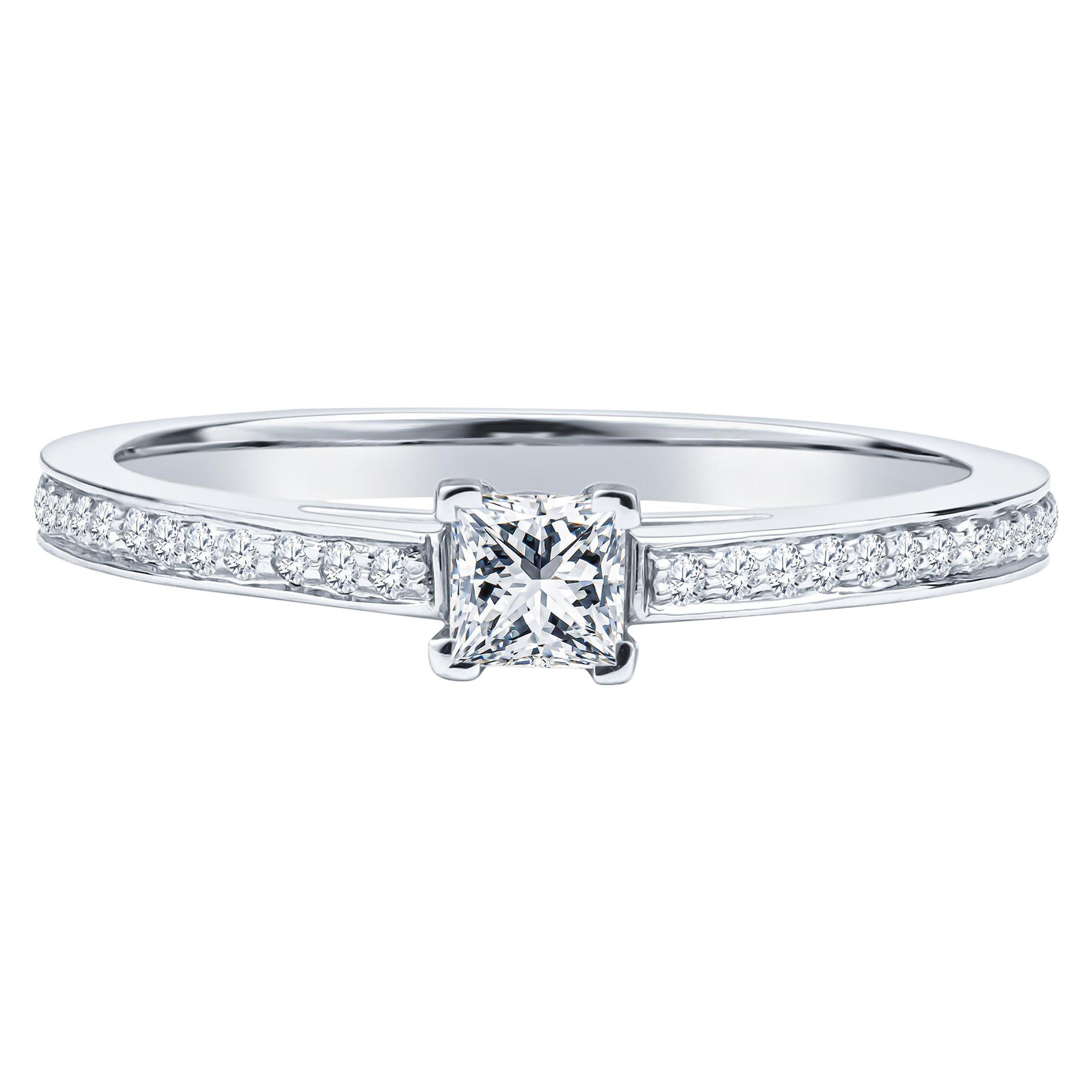 Tiffany & Co Platinum & Princes Cut Diamond Solitaire Engagement Ring –  QUEEN MAY