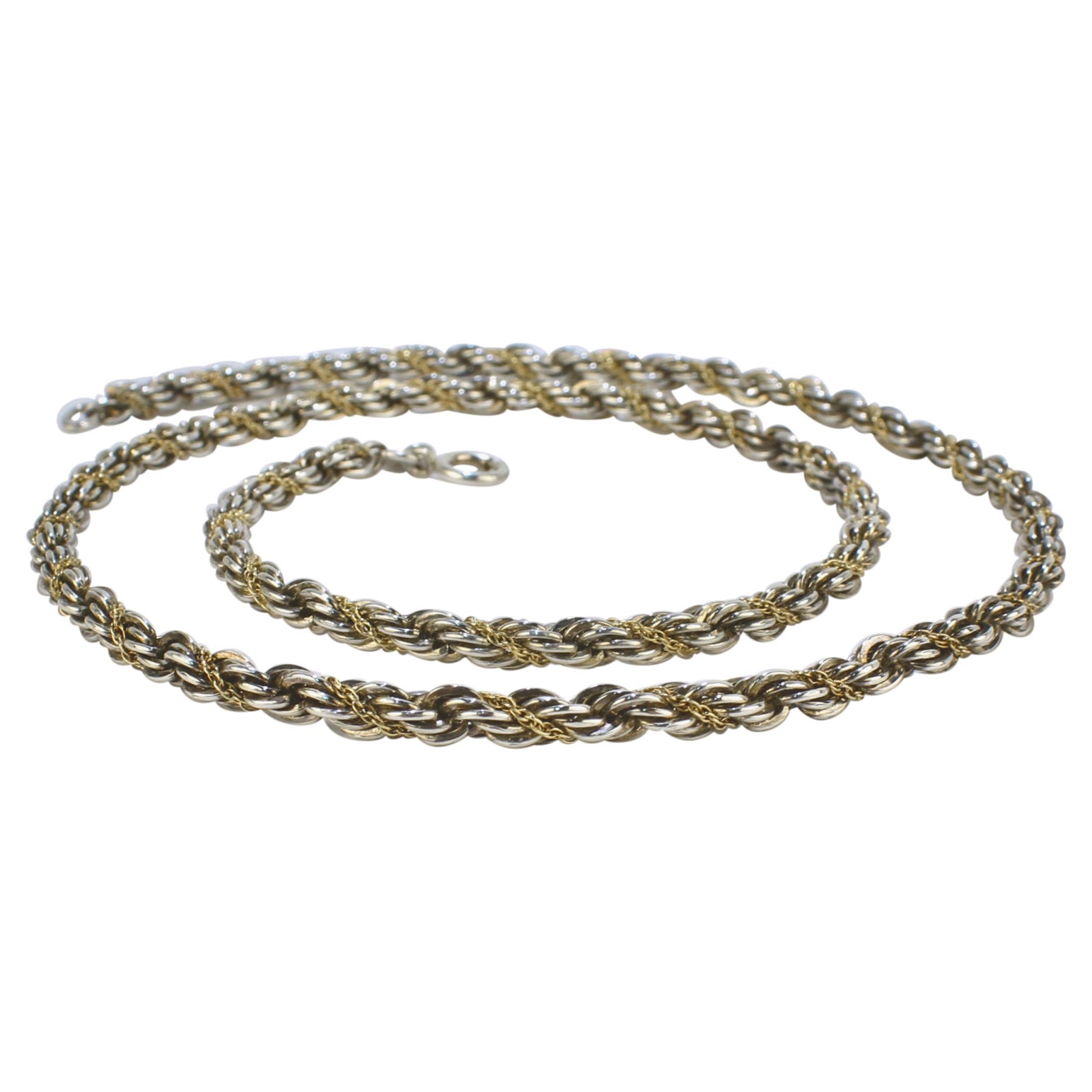 Tiffany & Co. 14k Gold and Sterling Silver Rope Twist Necklace