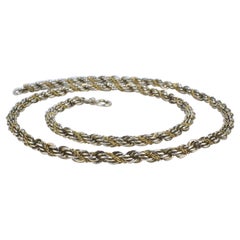 Tiffany & Co. 14k Gold and Sterling Silver Rope Twist Necklace