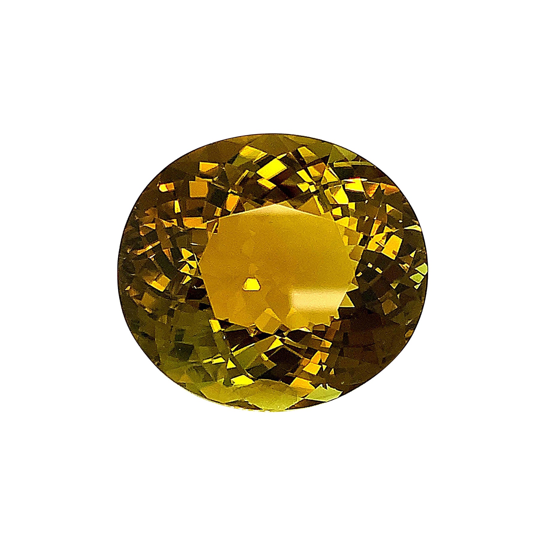 79.78 Carat Golden Olive Tourmaline Oval, Loose Gemstone, GIA Certified