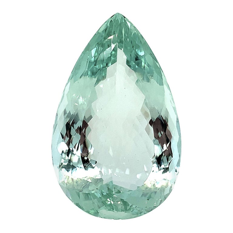 57.30 Carat Unheated Aquamarine Pear Shape, Pendant Collector Gemstone For  Sale at 1stDibs