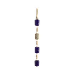 Rasia Vierzylinder-Lapislazuli-Ohrring ' Single' aus 14k Roségold von Selda Jewellery