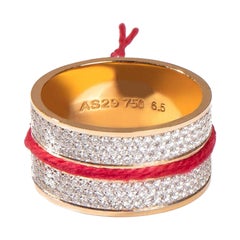 Red String Double Ring in 18K Yellow Gold