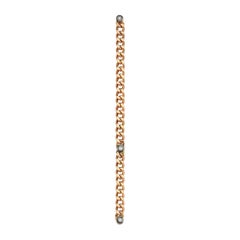 Retro 14k Rose Gold Chain Earring with Three Diamond 'Single' by Selda Jewellery