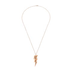 Black Diamond Lightning Necklace in 14K Rose Gold by Selda Jewellery