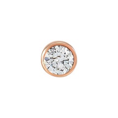Selda Jewellery, clous d'oreilles « Single » en or rose avec diamants blancs et pierre unique