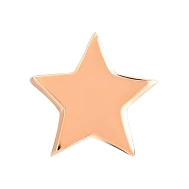 Star Small 'Single' 14k Rose Gold Stud Earring by Selda Jewellery For Sale