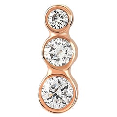 Pendiente de tres diamantes blancos 'Single' de oro rosa de 14k de Selda Jewellery