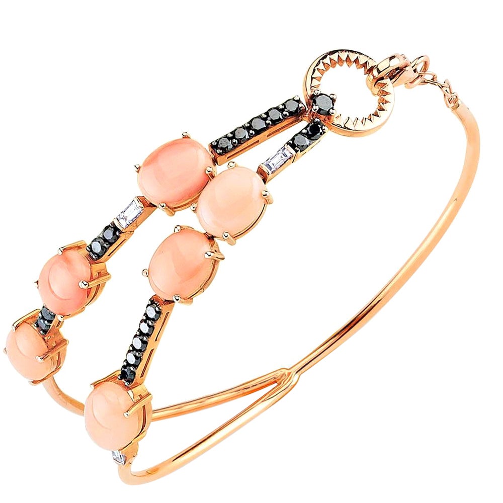 Bracelet double Lady Coral en or rose 14 carats de Selda Jewellery en vente
