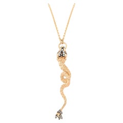 Fire-Drake Necklace in 14K Rose Gold with White Diamond by Selda Jewellery