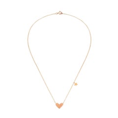Simple Heart & Star Necklace in 14K Rose Gold by Selda Jewellery