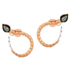 Baby Dragon White Diamond Large Hoop Earrings in Rose Gold by Selda Jewellery