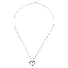 Heart Necklace in 14K Rose Gold with 0.15ct White Diamond by Selda Jewellery