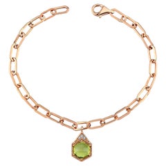 Peridot-Birthstone-Armband aus 14 Karat Roségold, August von Selda Jewellery