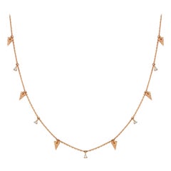 Catch You Seed Neclace in 14K Rose Gold with White Diamond by Selda Jewellery