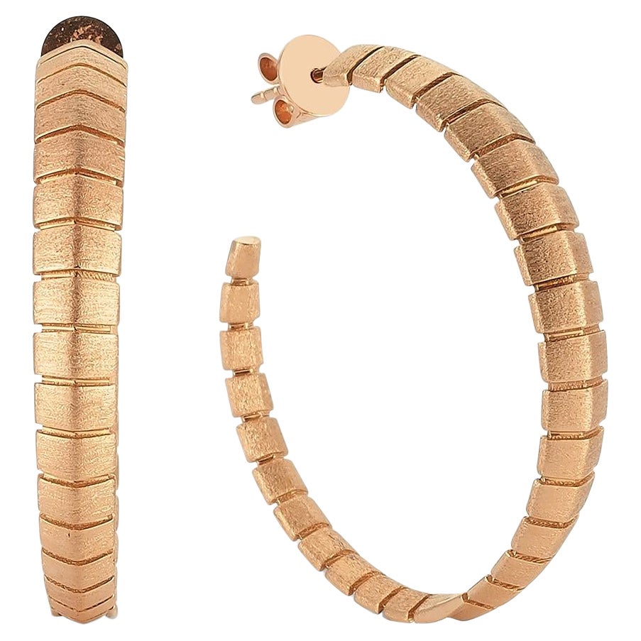 Smaug Plain 14k Rose Gold Large Hoop Earrings by Selda Jewellery For Sale