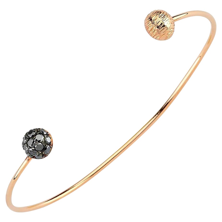 Armband aus 14 Karat Roségold mit schwarzem Diamanten von Selda Jewellery
