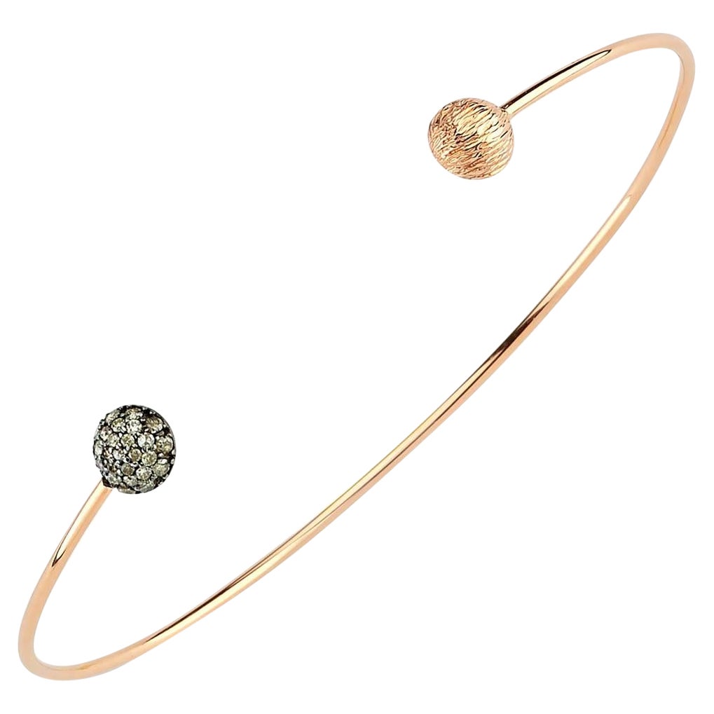 Bracelet en or rose 14K avec diamant cognac par Selda Jewellery