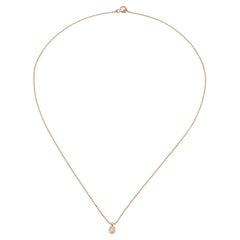 Single Stone White Diamond Necklace in 14K Rose Gold by Selda Jewellery