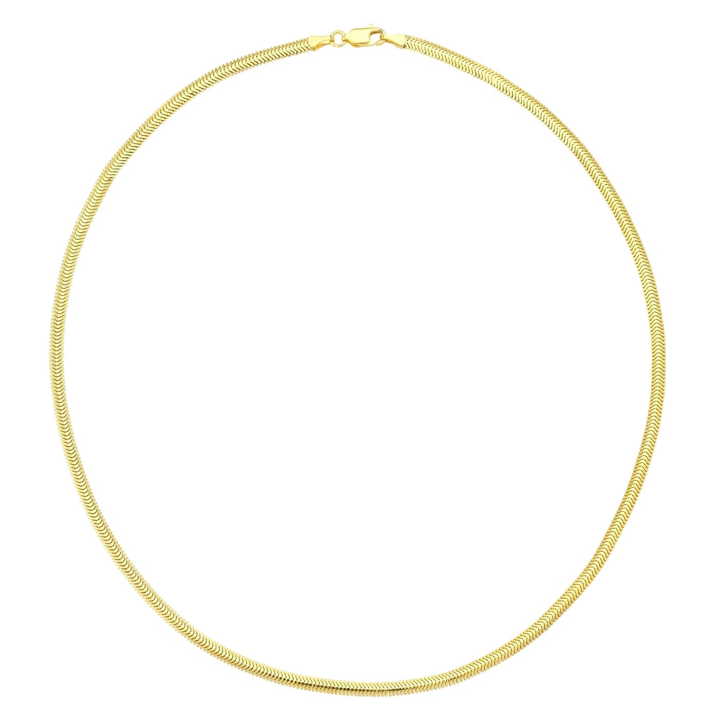 Snake Chain Necklace in 14k Yellow Gold by Selda Jewellery For Sale
