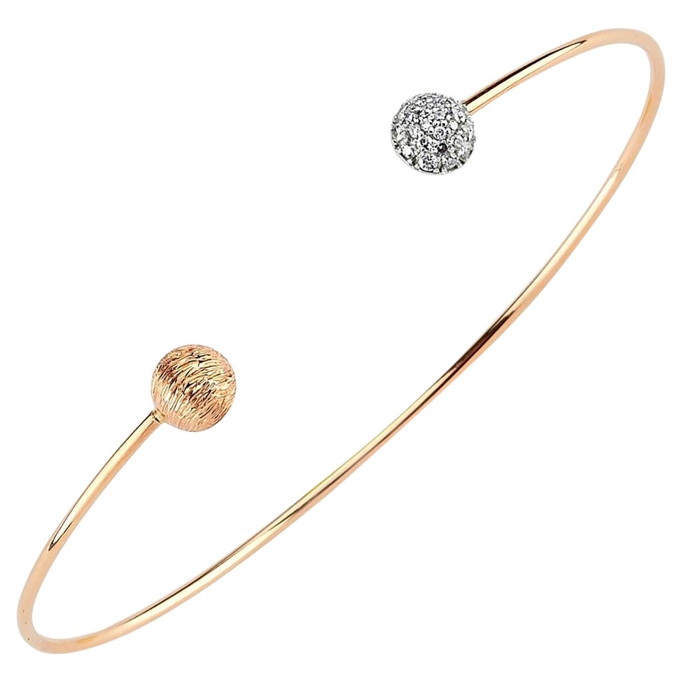 Bracelet in 14K Rose Gold with White Diamond by Selda Jewellery  For Sale