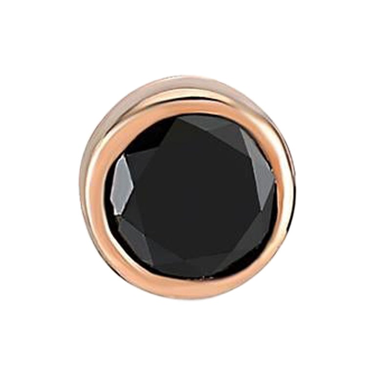 Single Stone Black Diamond Piercing in 14k Rose Gold by Selda Jewellery For Sale at 1stDibs