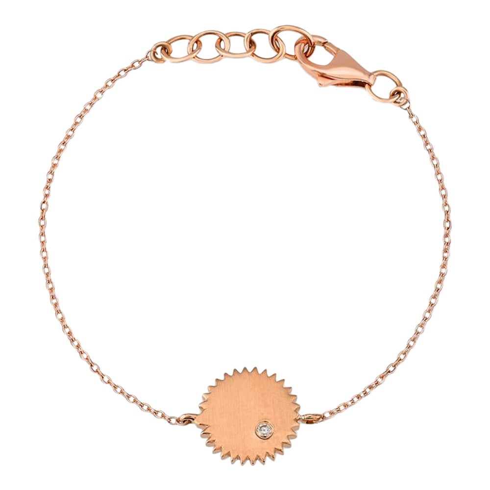 Catch You Full Circle Bracelet in 14K Rose Gold with White Diamond