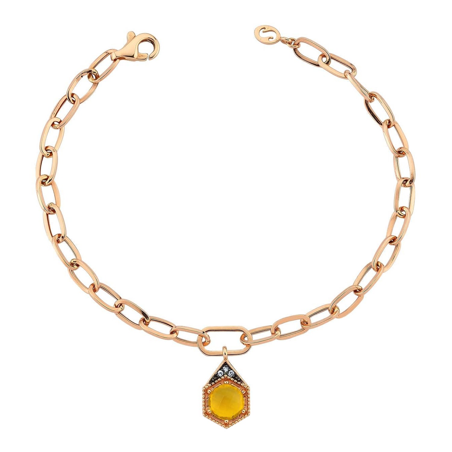 Citrin- Geburtssteinarmband aus 14 Karat Roségold mit Citrin, November von Selda Jewellery