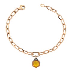 Citrine Birthstone Bracelet in 14K Rose Gold, November by Selda Jewellery