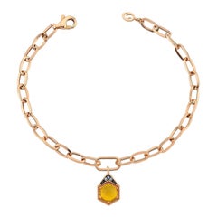 Citrin- Geburtssteinarmband aus 14 Karat Roségold mit Citrin, November von Selda Jewellery